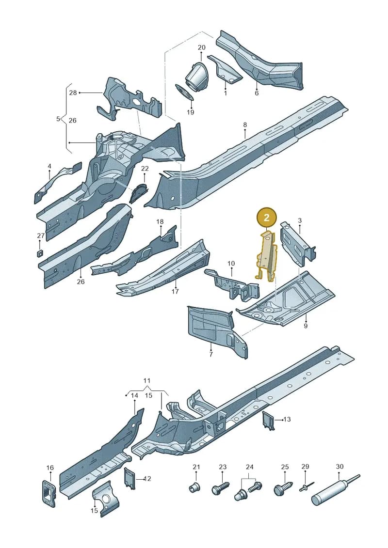 80A803349STL — Audi Q5 (2016-2025) diagram 896803000, position 2