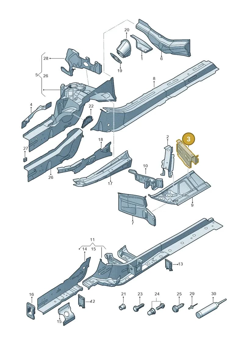 80A803895STL — Audi Q5 (2016-2025) diagram 896803000, position 3