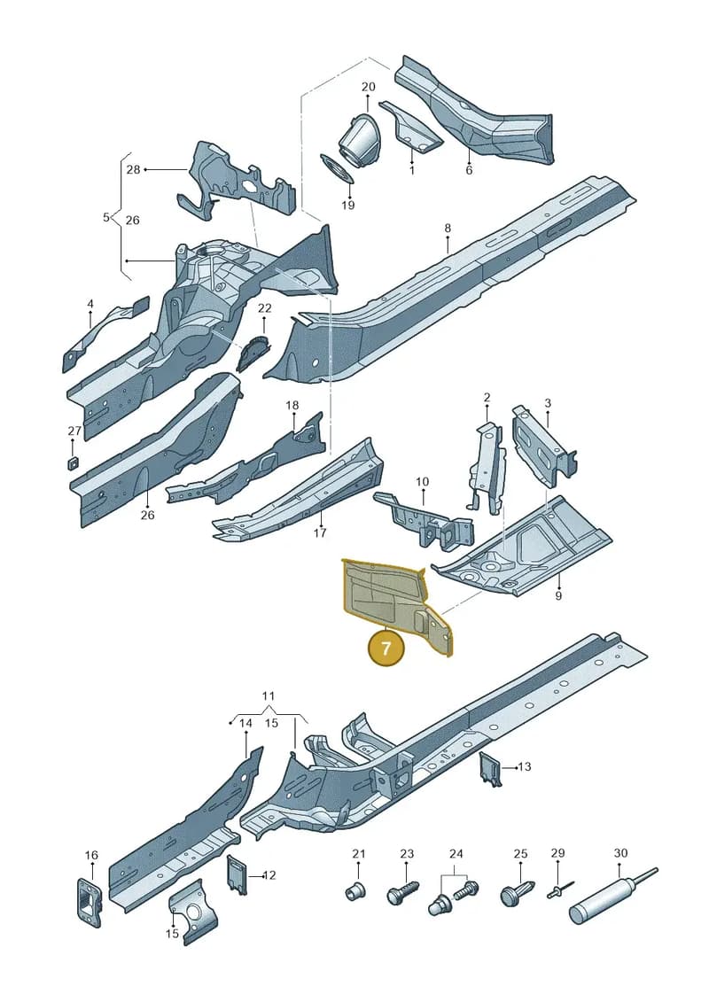 80A805263ASTL — Audi Q5 (2016-2025) diagram 896803000, position 7