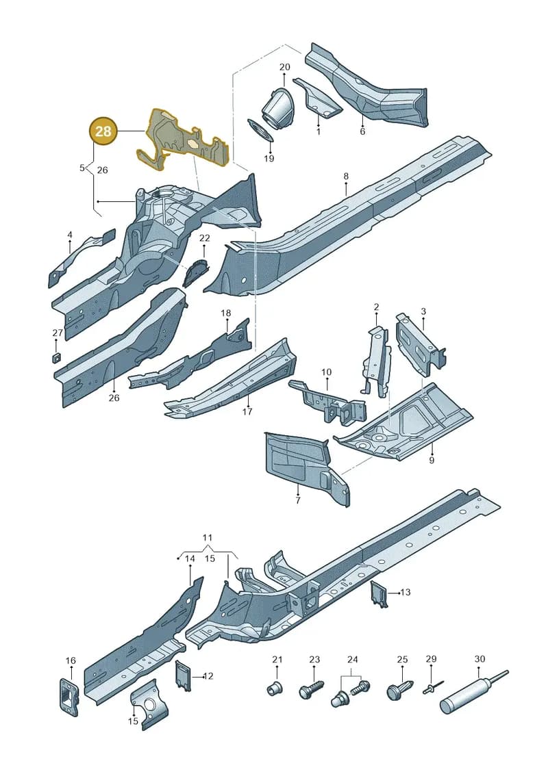 80A805265BSTL — Audi Q5 (2016-2025) diagram 896803000, position 28