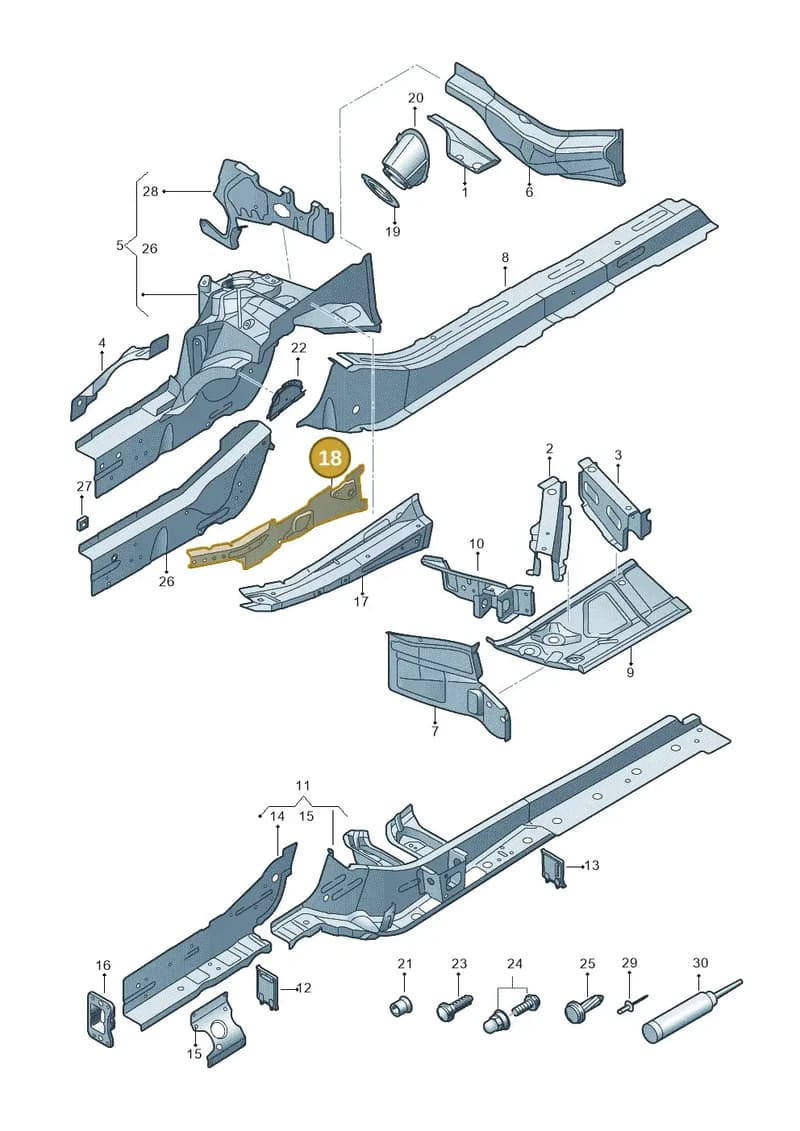 80A805304ASTL — Audi Q5 (2016-2025) diagram 896803000, position 18
