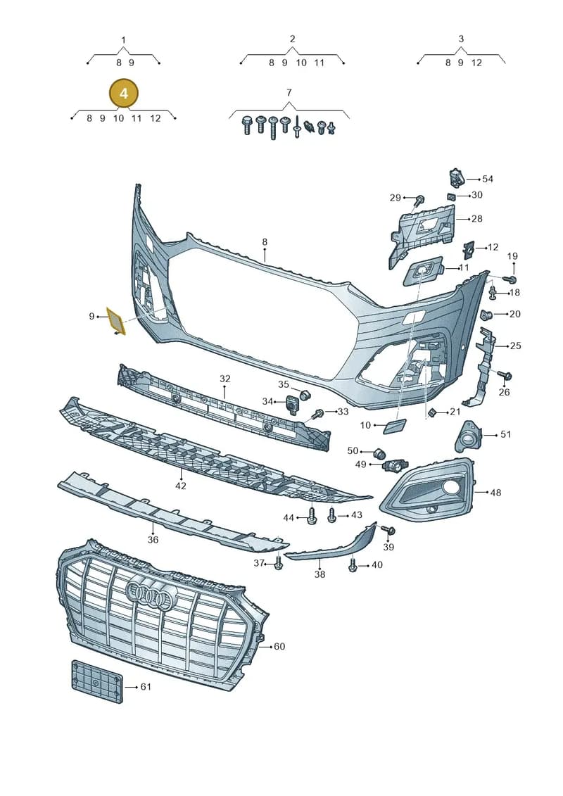 80A807065CGRU — Audi Q5 (2016-2025) diagram 896807015, position 4