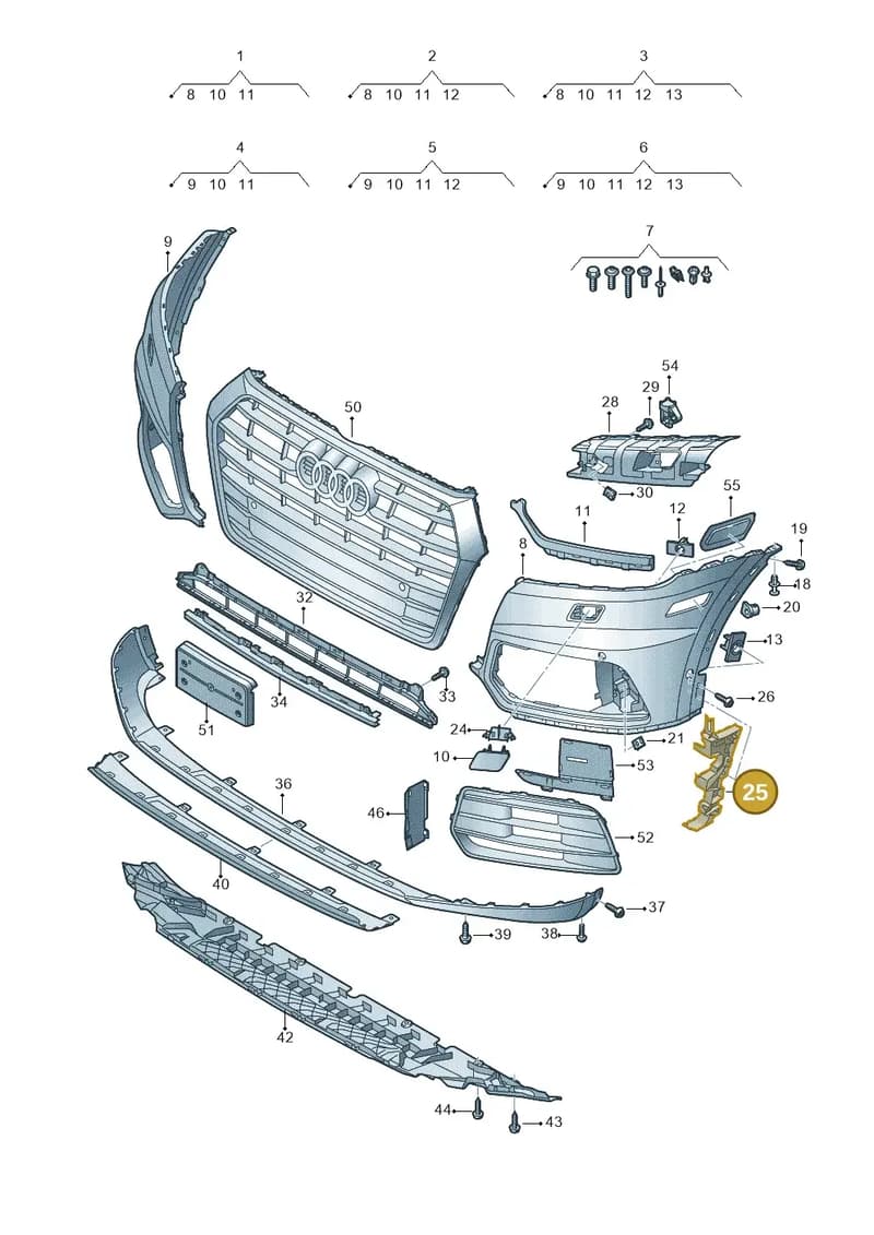 80A807278 — Audi Q5 (2016-2025) diagram 896807100, position 25