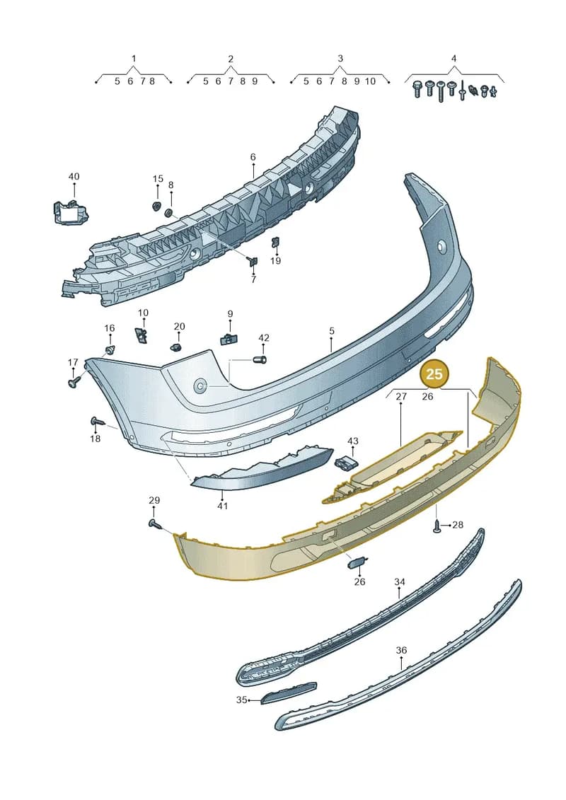 80A807434EGRU — Audi Q5 (2016-2025) diagram 896807850, position 25