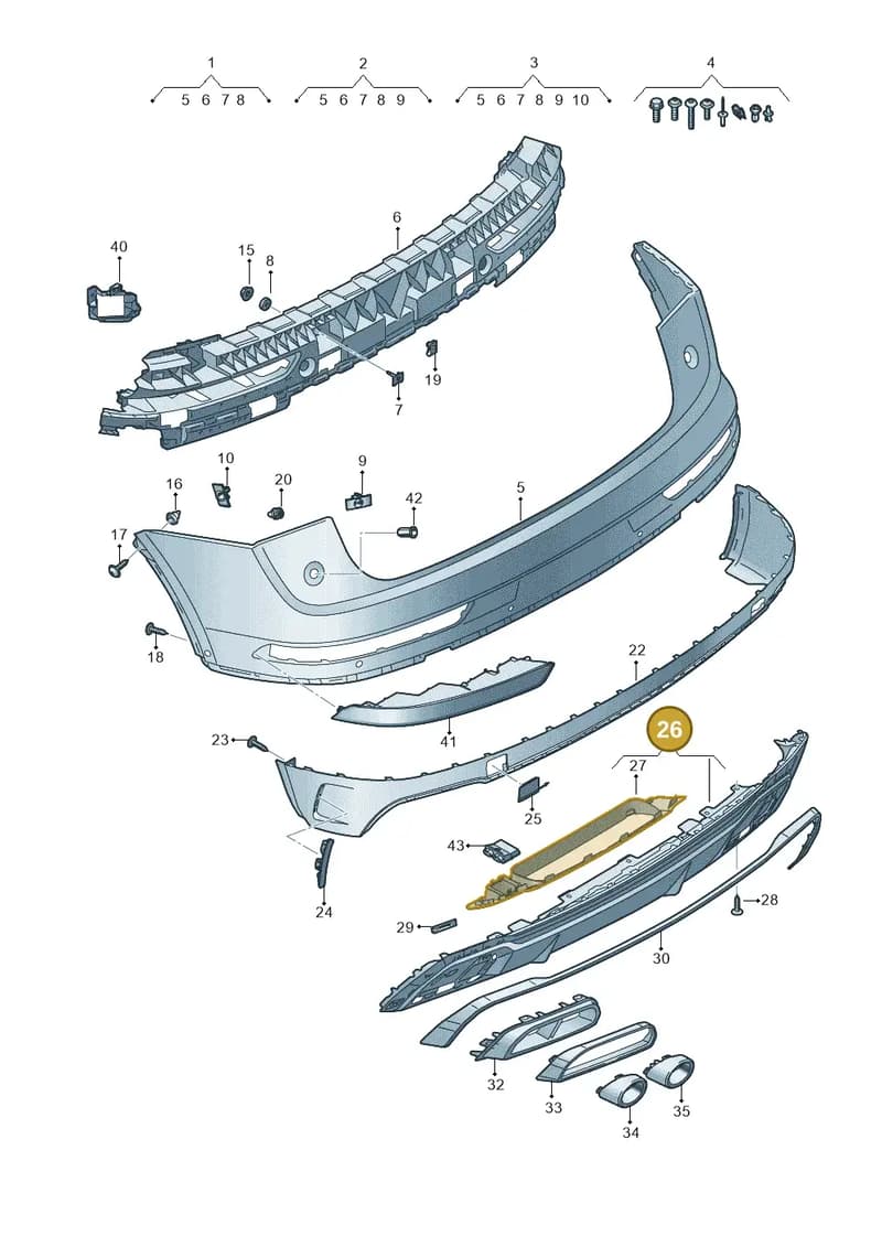 80A807434G9B9 — Audi Q5 (2016-2025) diagram 896807095, position 26
