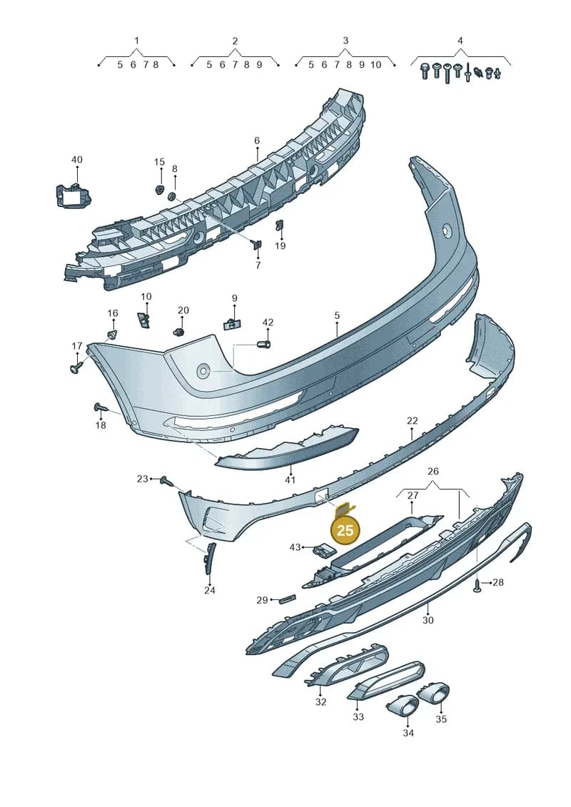 80A807442DGRU — Audi Q5 (2016-2025) diagram 896807095, position 25