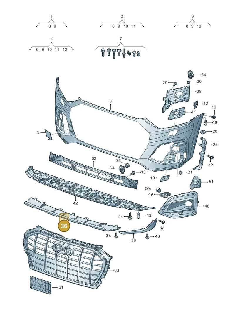 80A807531CIX3 — Audi Q5 (2016-2025) diagram 896807015, position 36