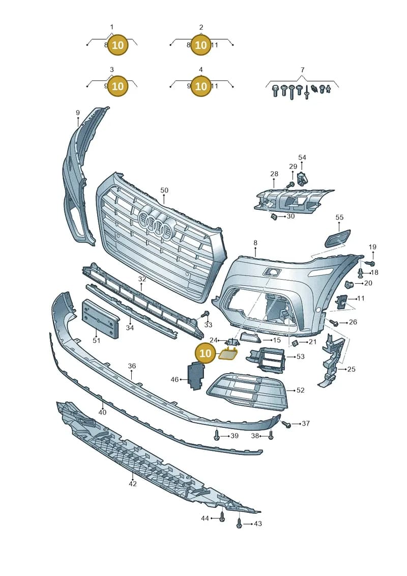 80A807753AGRU — Audi Q5 (2016-2025) diagram 896807200, position 10