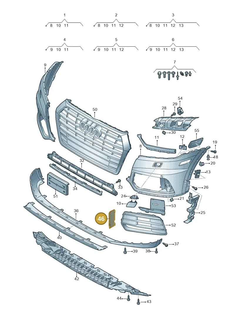 80A807838 — Audi Q5 (2016-2025) diagram 896807100, position 46