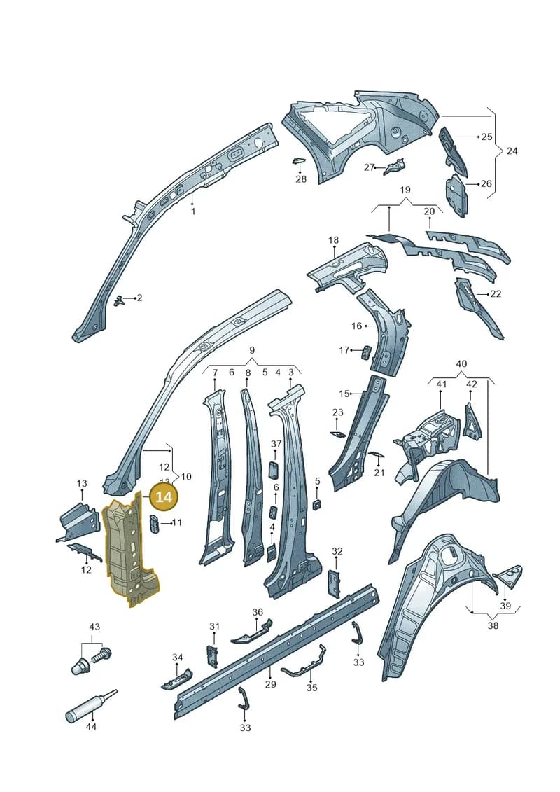 80A809056BSTL — Audi Q5 (2016-2025) diagram 896809010, position 14