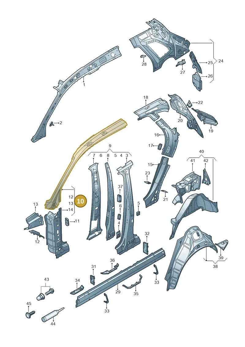 80A809202STL — Audi Q5 (2016-2025) diagram 896809000, position 10