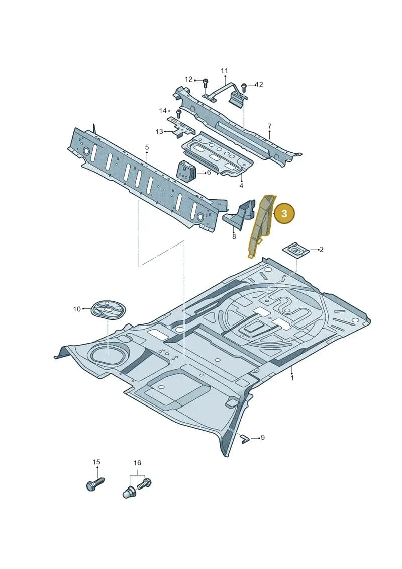 80A809884ASTL — Audi Q5 (2016-2025) diagram 896803500, position 3