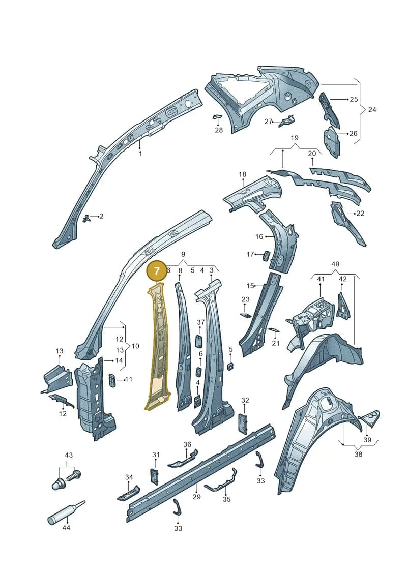 80A810200STL — Audi Q5 (2016-2025) diagram 896809010, position 7
