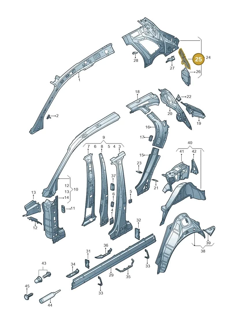 80A810613ASTL — Audi Q5 (2016-2025) diagram 896809000, position 25