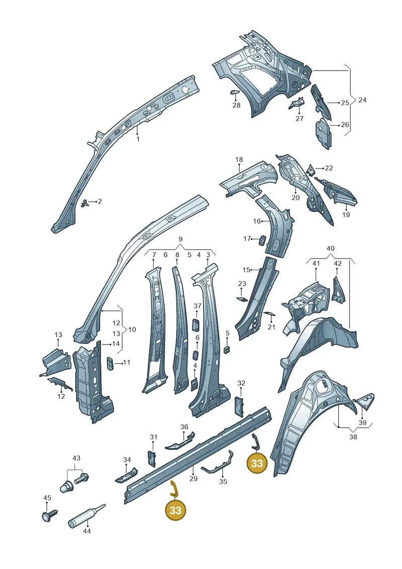 80A810729B — Audi Q5 (2016-2025) diagram 896809000, position 33