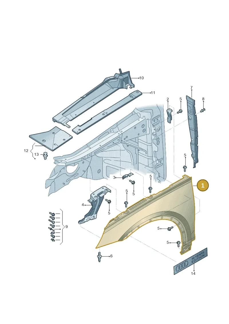 80A821105ASTL — Audi Q5 qu. 2.0 (2018-) diagram 428821000, position 1
