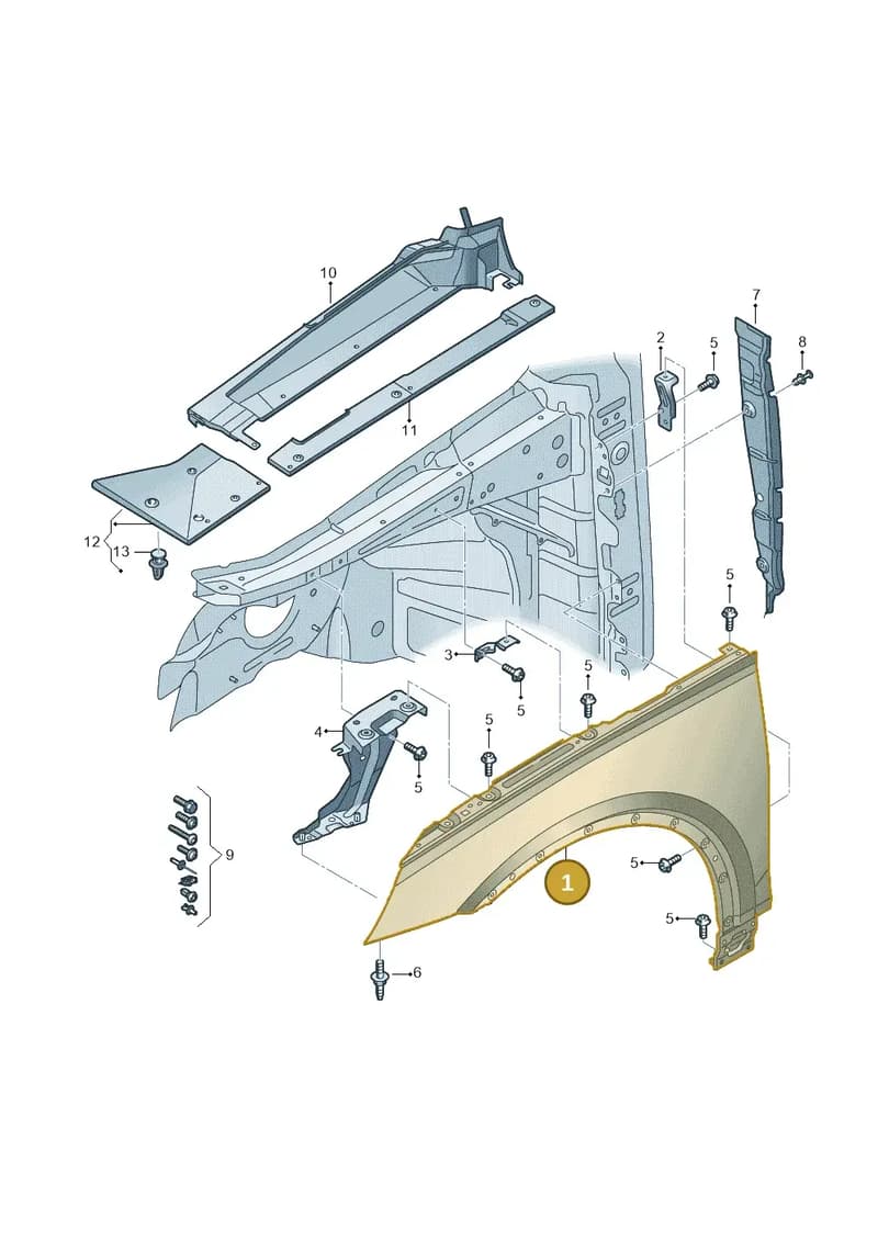80A821105ASTL — Audi Q5 (2016-2025) diagram 896821000, position 1