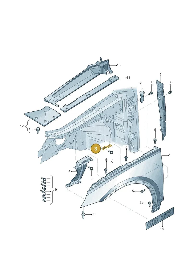 80A821471STL — Audi Q5 qu. 2.0 (2018-) diagram 428821000, position 3