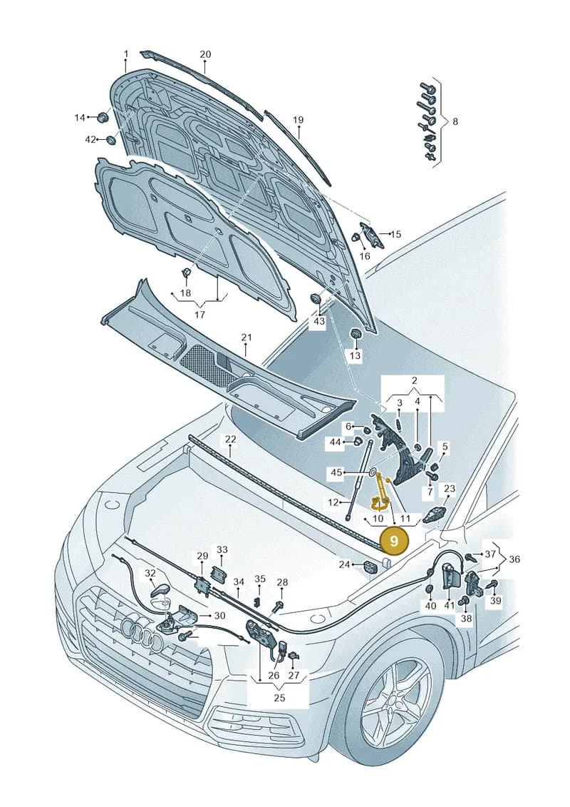 80A823823E — Audi Q5 (2016-2025) diagram 896823000, position 9