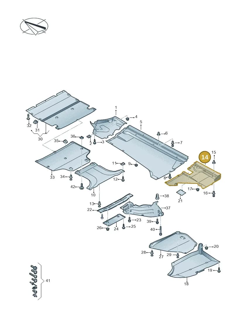 80A825215B — Audi Q5 (2016-2025) diagram 896825000, position 14
