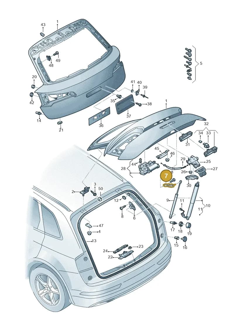 80A827605DSTL — Audi Q5 (2016-2025) diagram 896827000, position 7