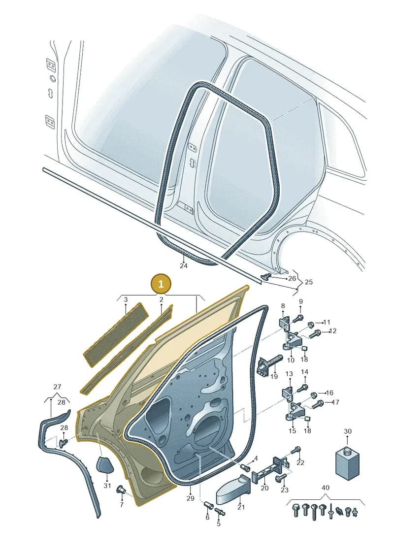 80A833051CSTL — Audi Q5 (2016-2025) diagram 896833100, position 1