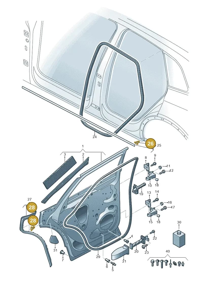 80A833719 — Audi Q5 (2016-2025) diagram 896833100, position 26+28