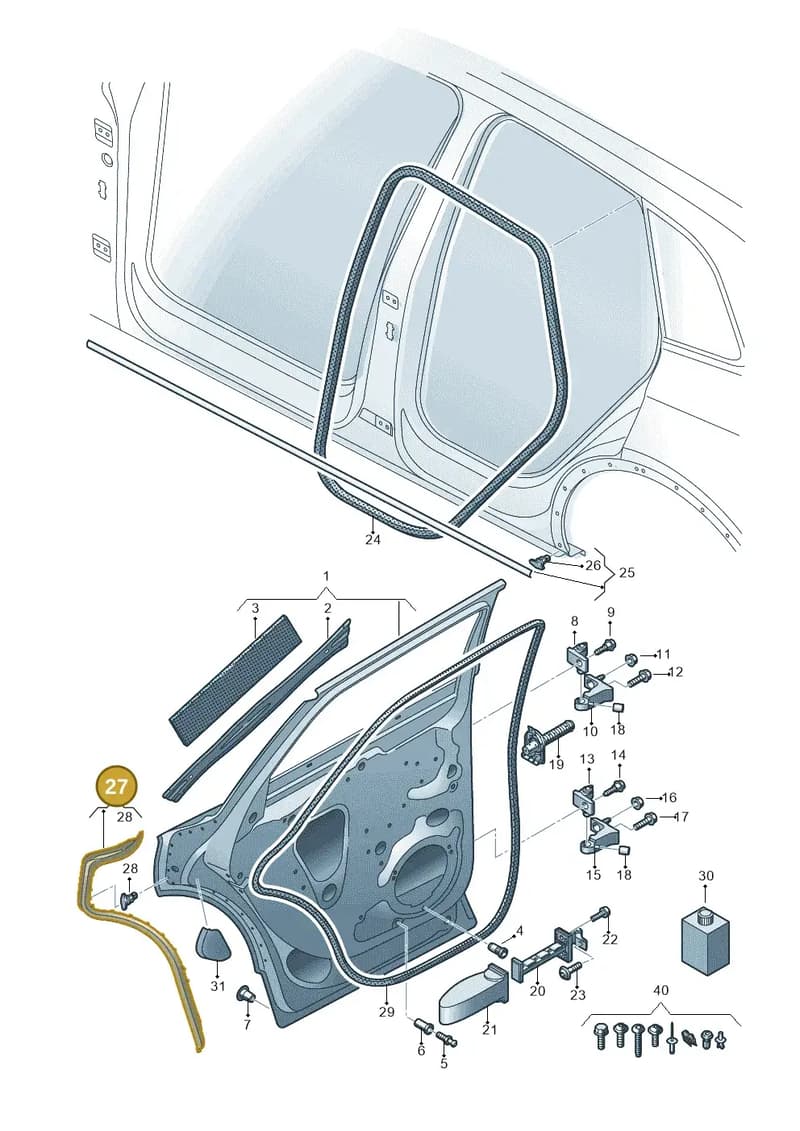 80A839119B — Audi Q5 (2016-2025) diagram 896833100, position 27