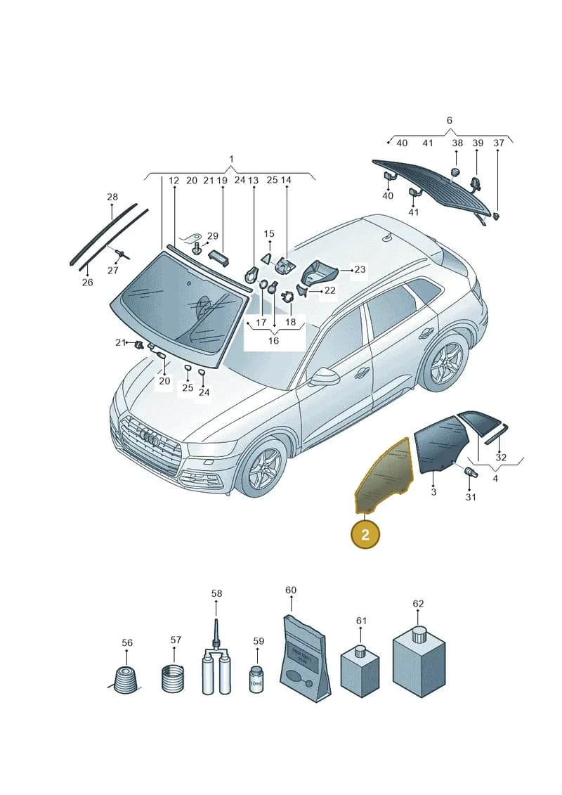 80A845022B — Audi Q5 (2016-2025) diagram 896845000, position 2