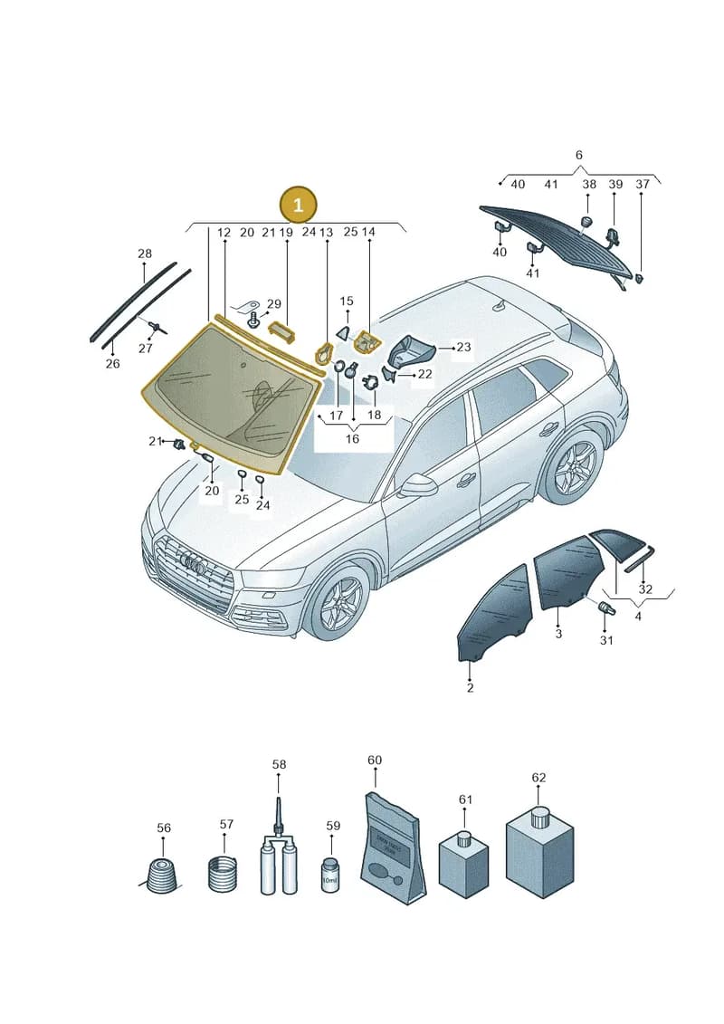 80A845099ALNVB — Audi Q5 (2016-2025) diagram 896845000, position 1