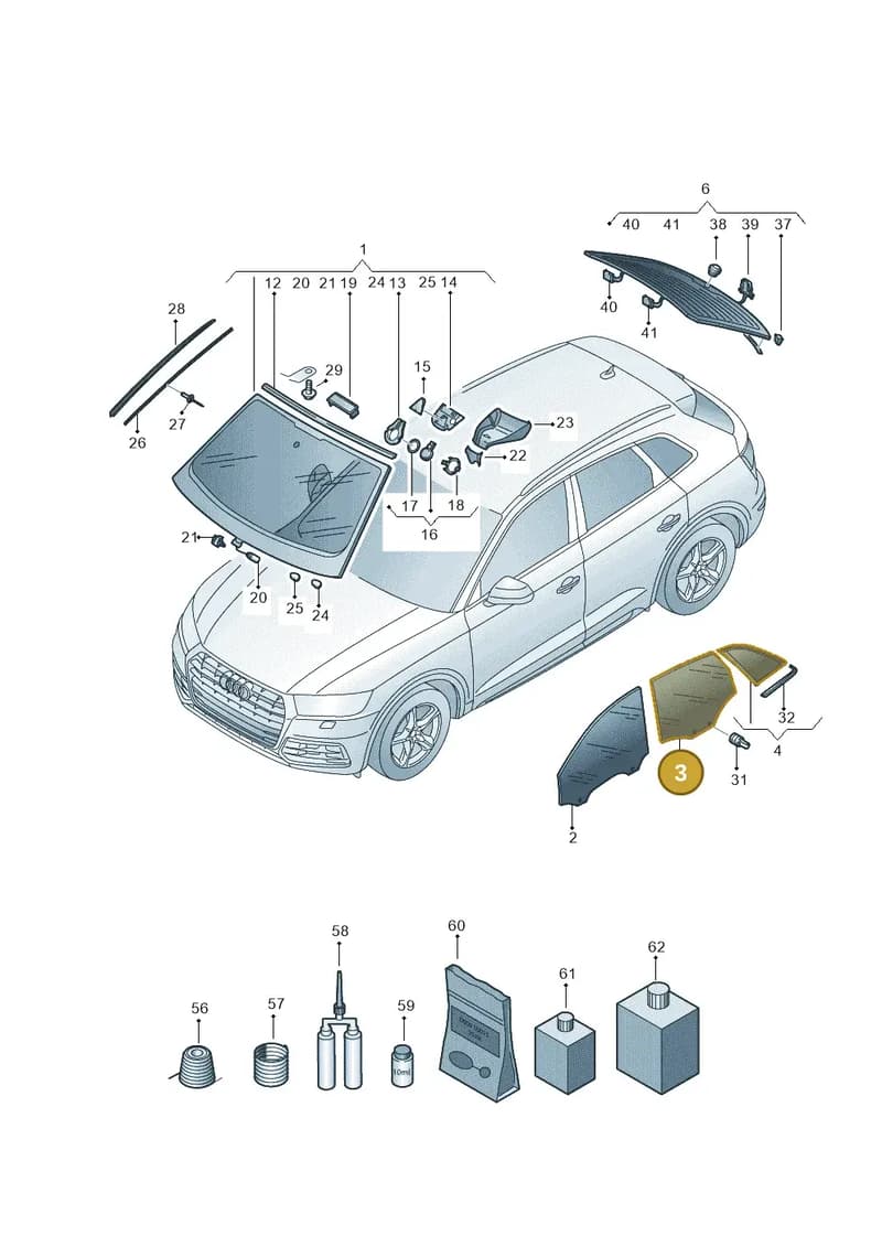 80A845206B — Audi Q5 (2016-2025) diagram 896845000, position 3