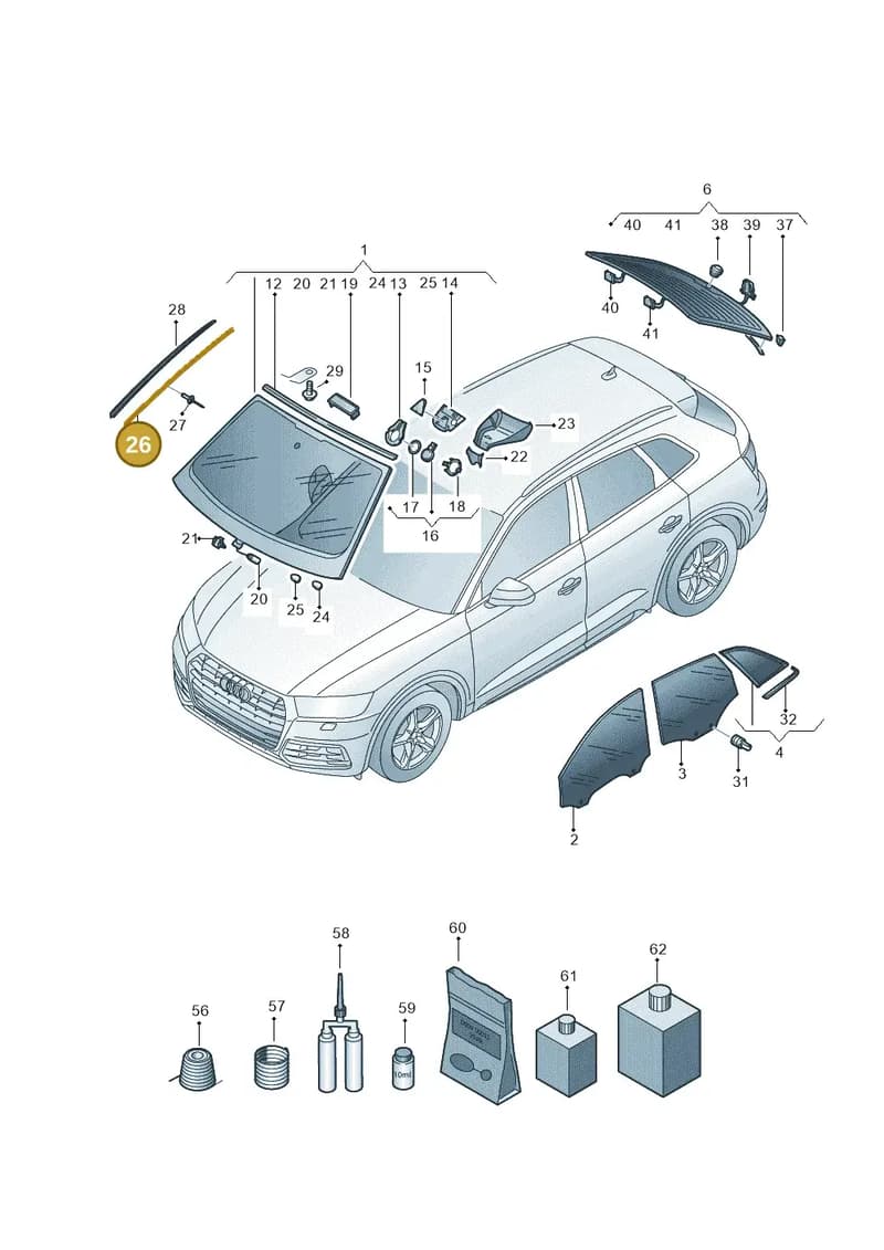80A845454 — Audi Q5 (2016-2025) diagram 896845000, position 26