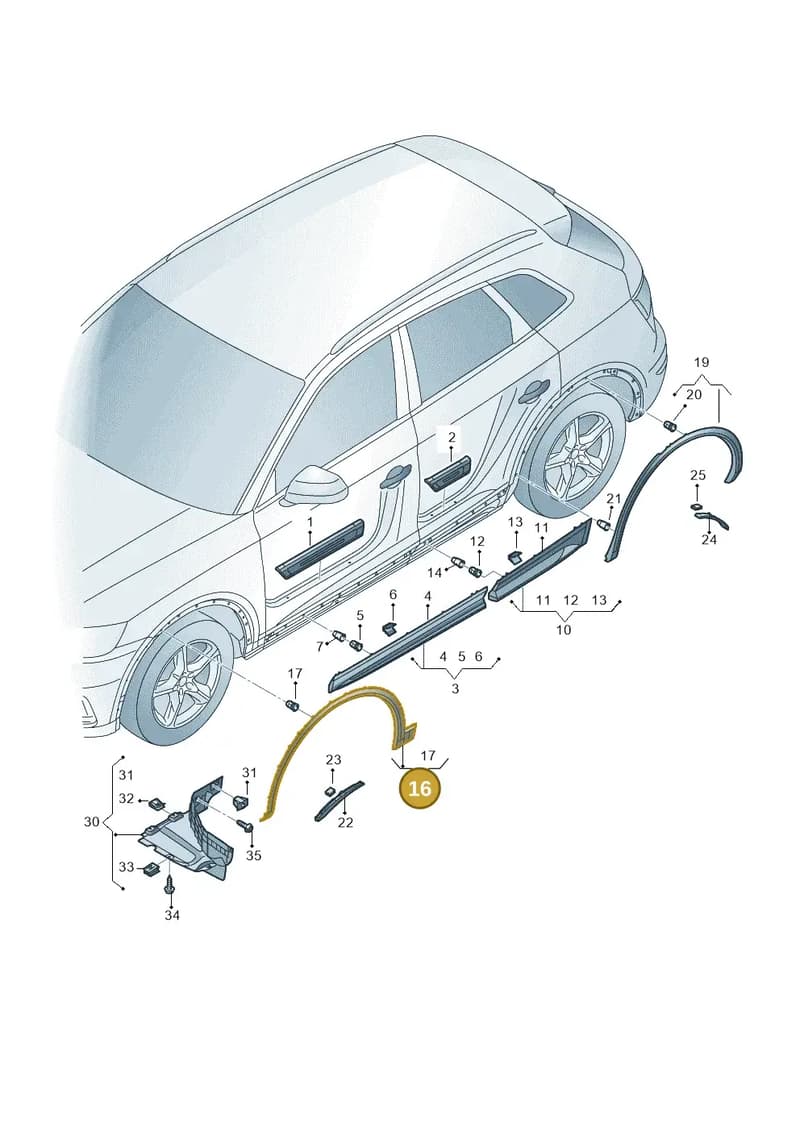 80A853718EGRU — Audi Q5 (2016-2025) diagram 896853000, position 16