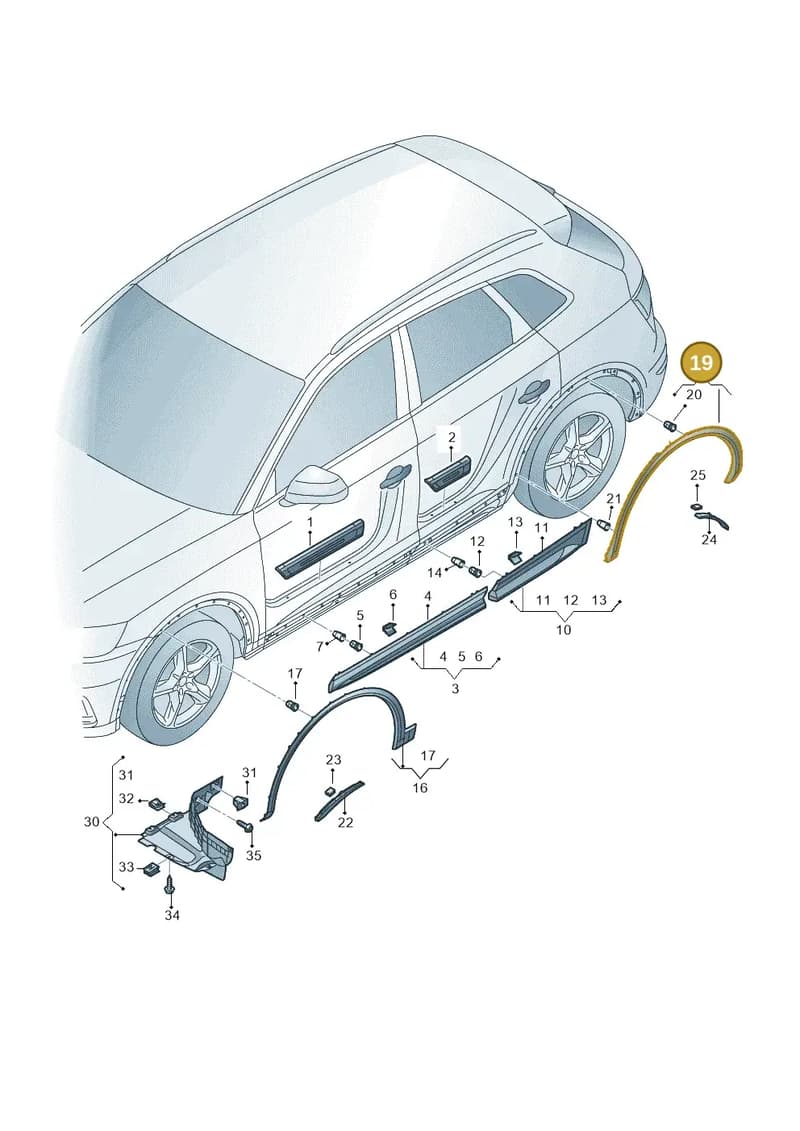 80A853817BGRU — Audi Q5 (2016-2025) diagram 896853000, position 19