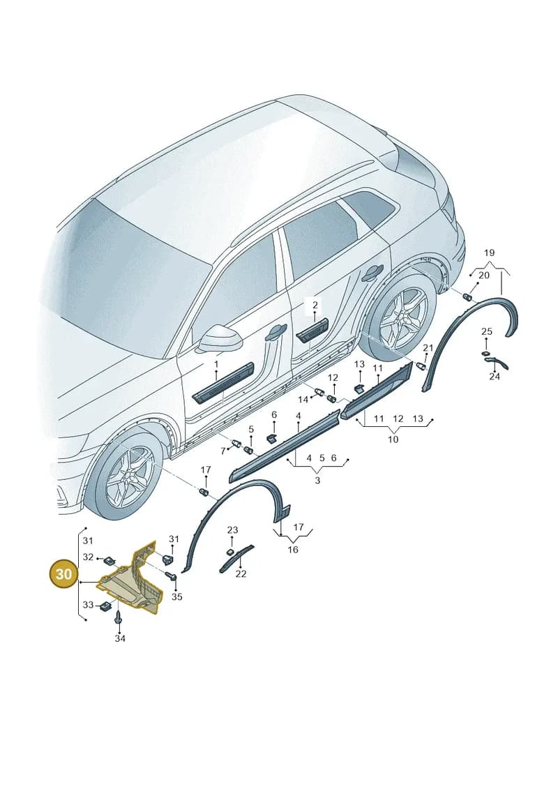 80A853888F — Audi Q5 (2016-2025) diagram 896853000, position 30