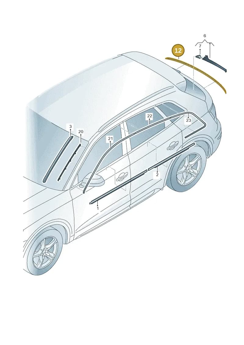80A853927CT94 — Audi Q5 (2016-2025) diagram 896853020, position 12