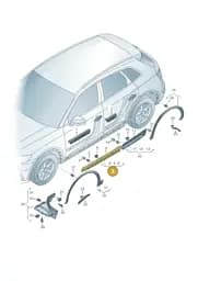 80A8539604W3 Audi Cover for Door (Anthracite 4W3)