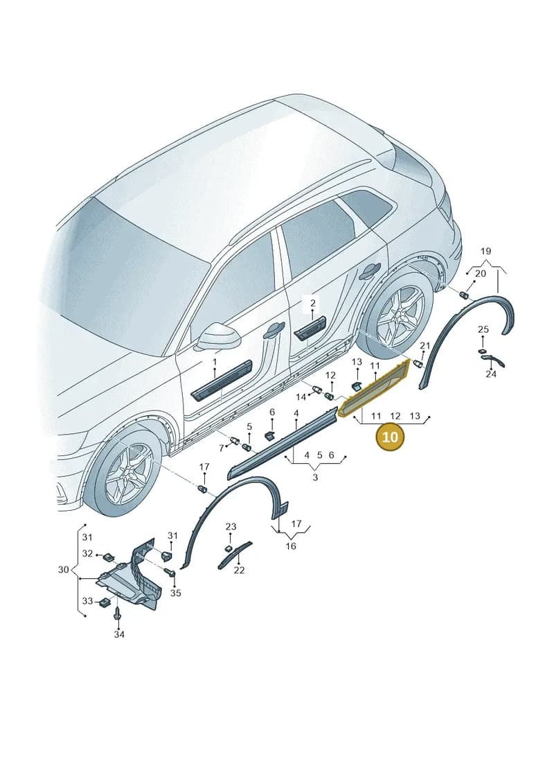 80A853969AGRU — Audi Q5 (2016-2025) diagram 896853000, position 10