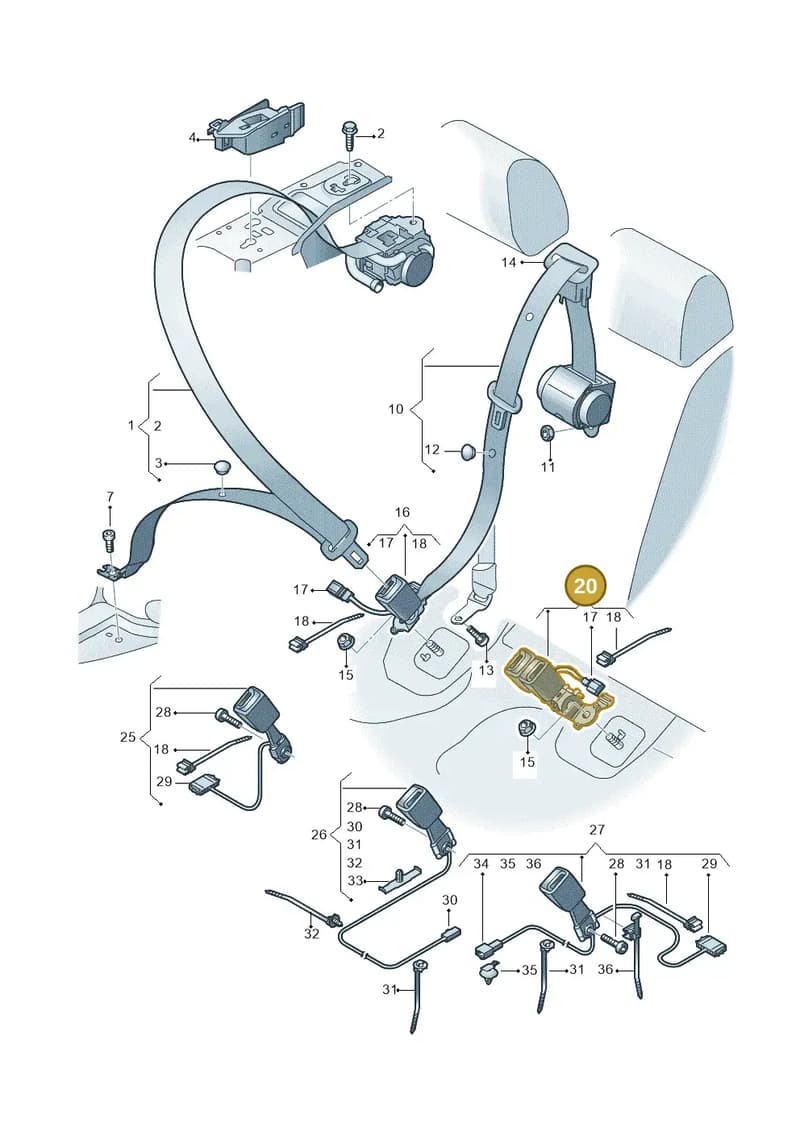 80A857739EMNB — Audi Q5 (2016-2025) diagram 896857700, position 20