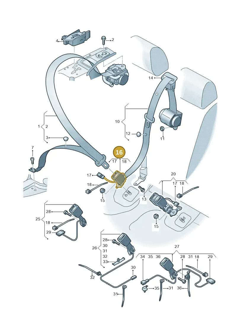 80A857740EMNB — Audi Q5 (2016-2025) diagram 896857700, position 16