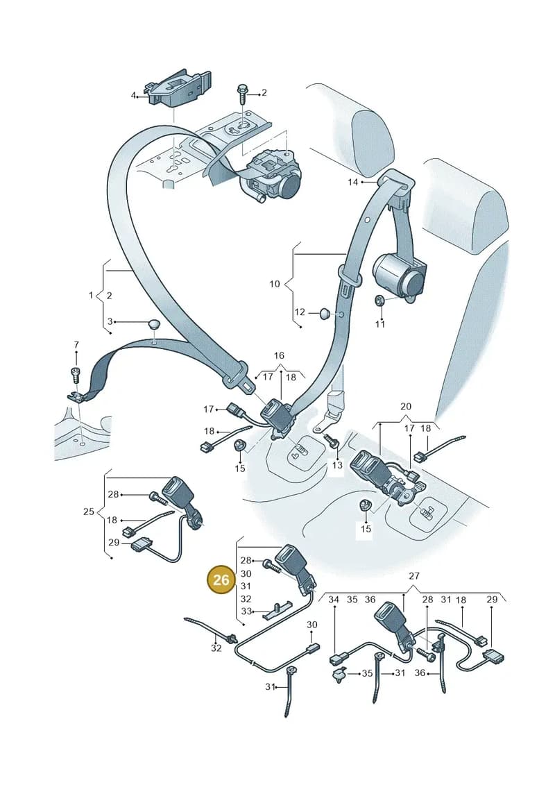 80A858491EMNB — Audi Q5 (2016-2025) diagram 896857700, position 26