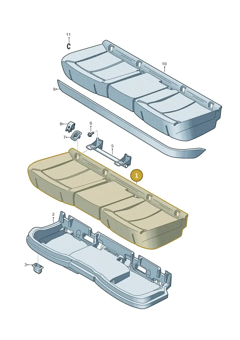 80A885375H — Audi Q5 (2016-2025) diagram 896885000, position 1