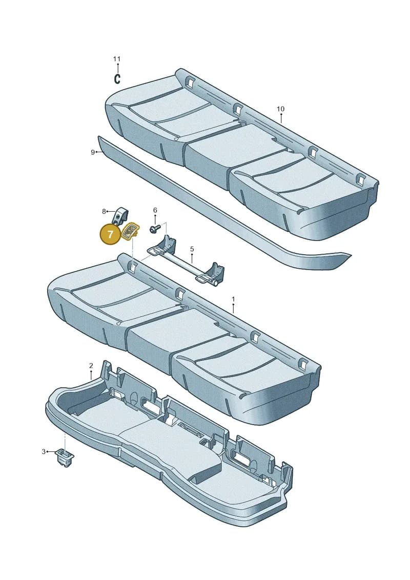 80A887233C4PK — Audi Q5 (2016-2025) diagram 896885000, position 7