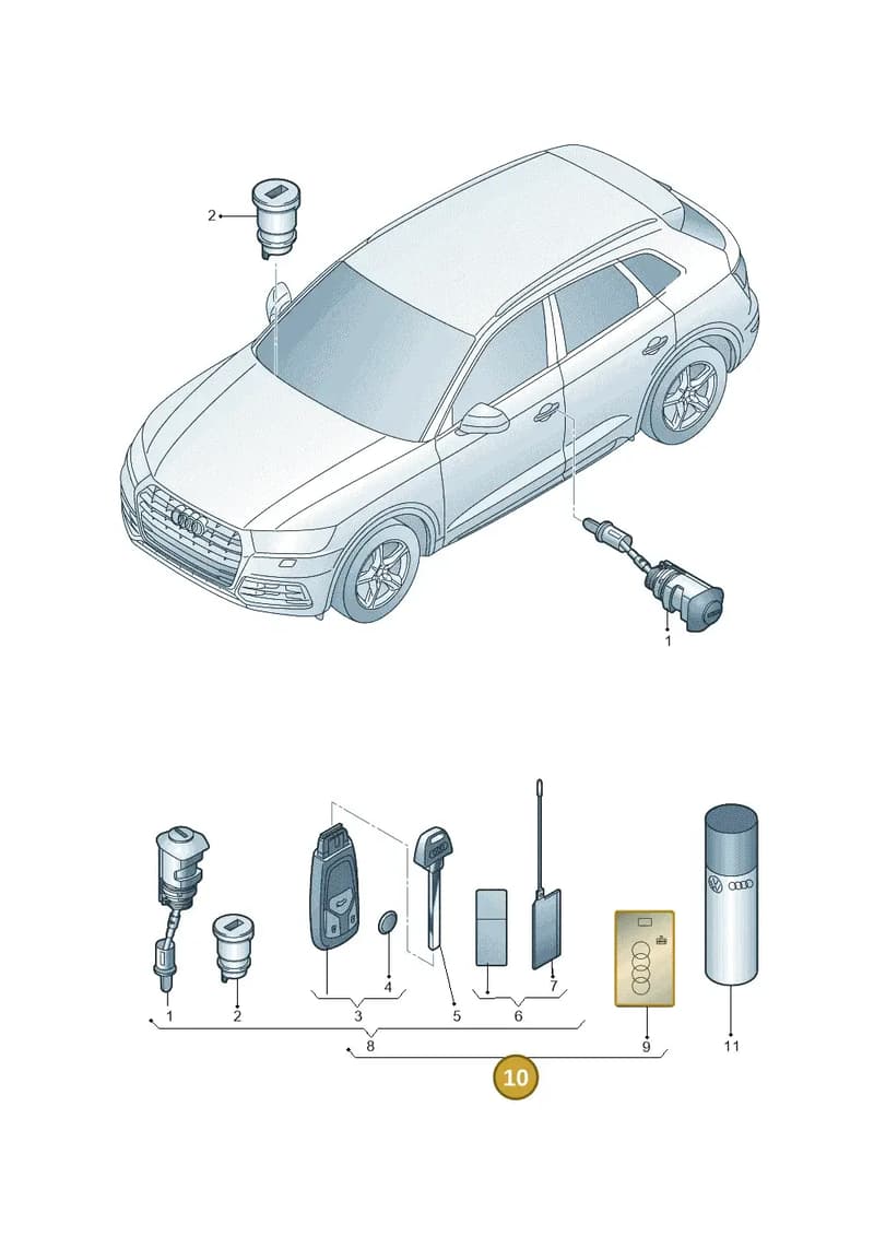 80A898374NNOP — Audi Q5 (2016-2025) diagram 896837100, position 10