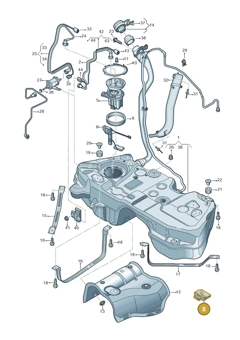 80A906093D — Audi Q5 (2016-2025) diagram 896201350, position 8