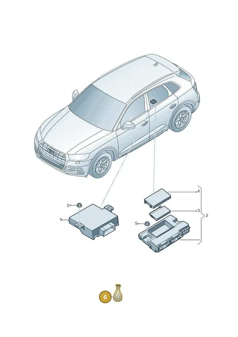 80A907577C — Audi Q5 (2016-2025) diagram 896907000, position 6