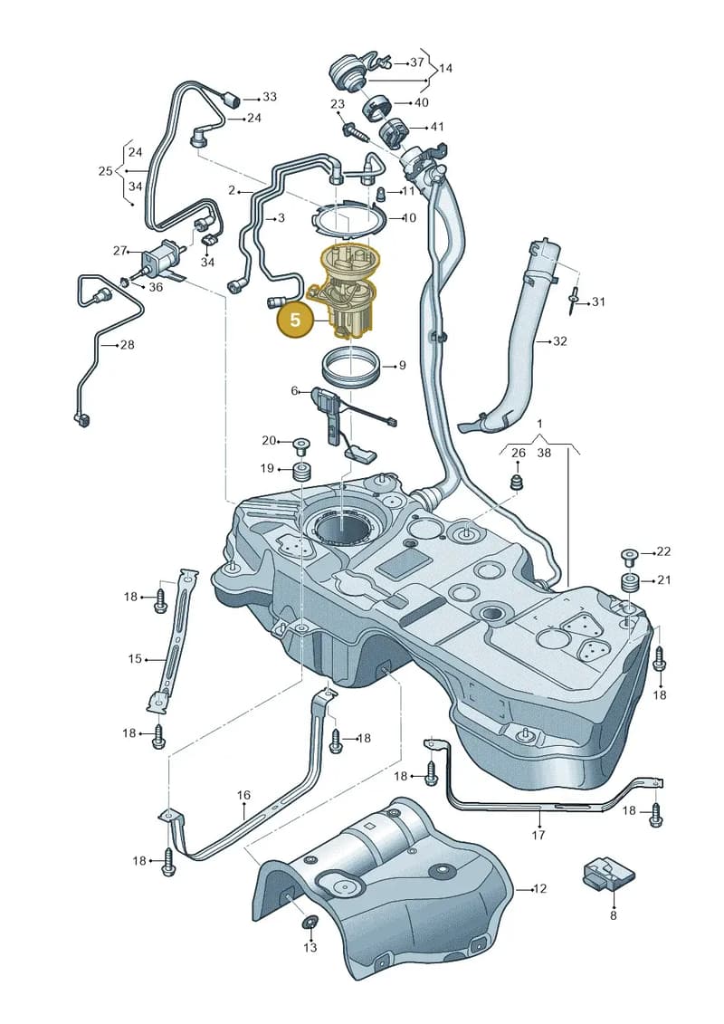 80A919088A — Audi Q5 (2016-2025) diagram 896201250, position 5