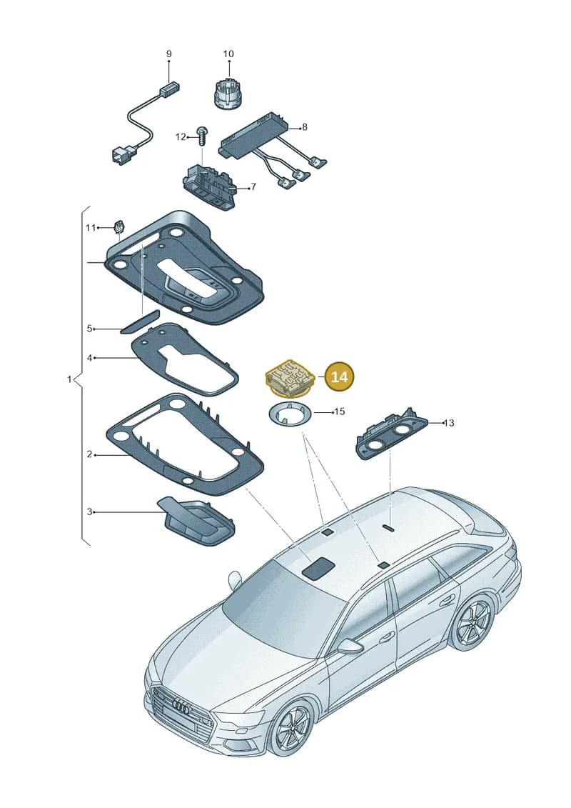80A947292B — Audi RS6 Avant (2019-2025) diagram 430947000, position 14