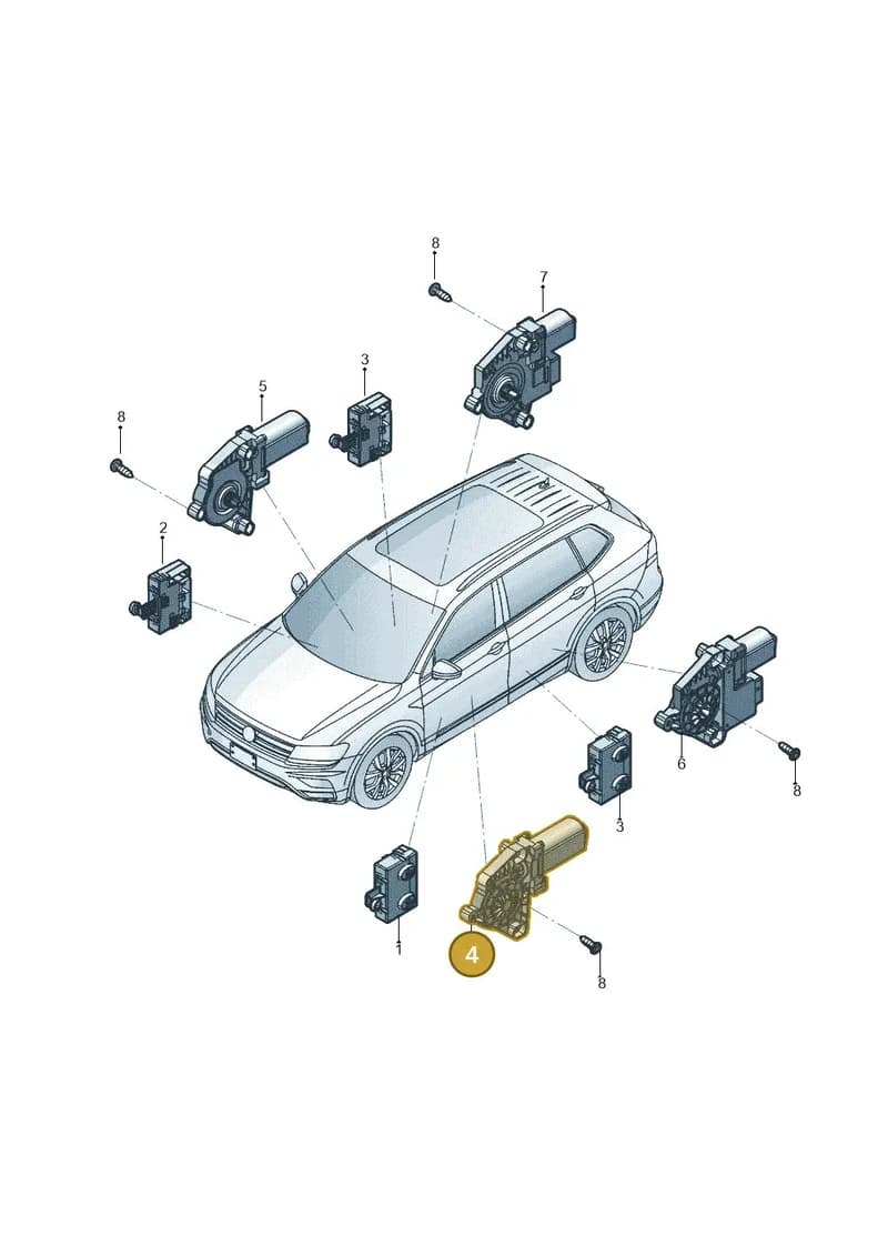80A959802 — Volkswagen Tiguan (2017-) diagram 833959100, position 4