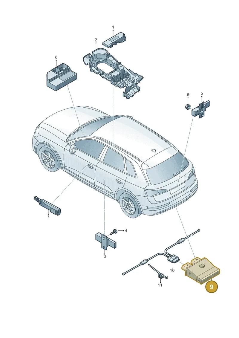 80A962243 — Audi Q5 (2016-2025) diagram 896909000, position 9
